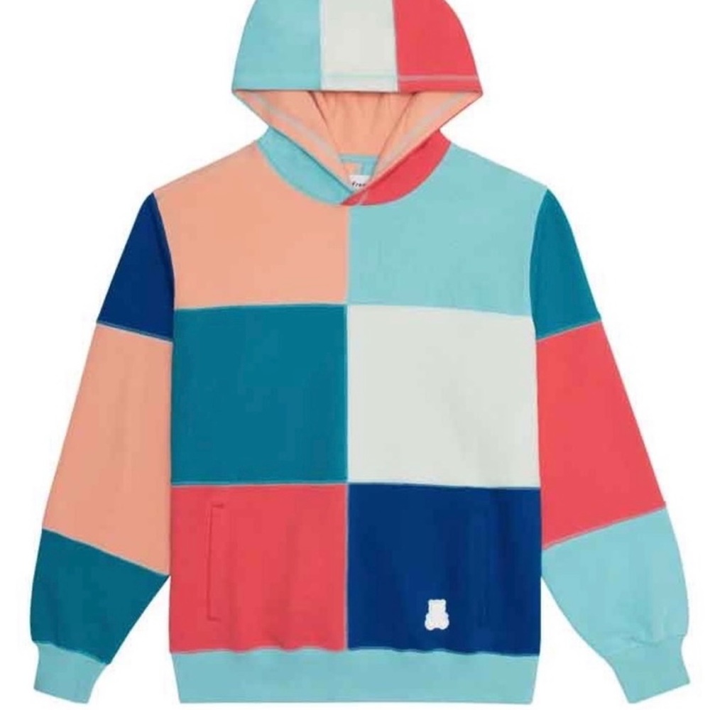 Teddy Fresh Patchwork Color block Pullover Hoodie